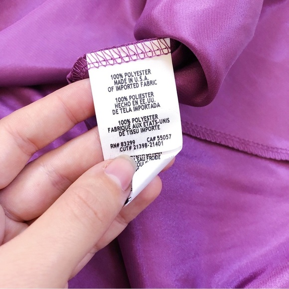 bebe • Satin Cowl Neck Slip Midi Dress Berry pink purple bias cut draped - Picture 8 of 11